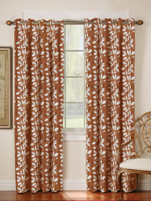 66% OFF on Mahamantra Polyester Brown Floral Eyelet Curtain 66% OFF on Mahamantra Polyester Brown Floral Eyelet Curtain