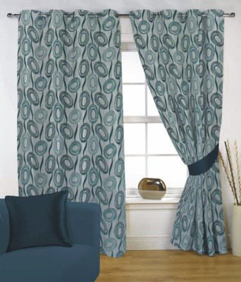 61% OFF on Fabutex Polyester Multicolor Solid Eyelet Curtain