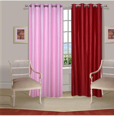 48% OFF on ExpressionsHome Polyester Pink, Red Solid Tab Top Curtain 48% OFF on ExpressionsHome Polyester Pink, Red Solid Tab Top Curtain