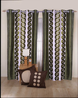 45% OFF on Fresh From Loom Polycotton Green Self Design Tab Top Curtain 45% OFF on Fresh From Loom Polycotton Green Self Design Tab Top Curtain