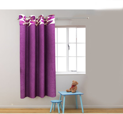60% OFF on Homefab India Polyester Purple Floral Eyelet Curtain