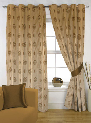 80% OFF on Kings Polycotton Multicolor Solid Tab Top Curtain
