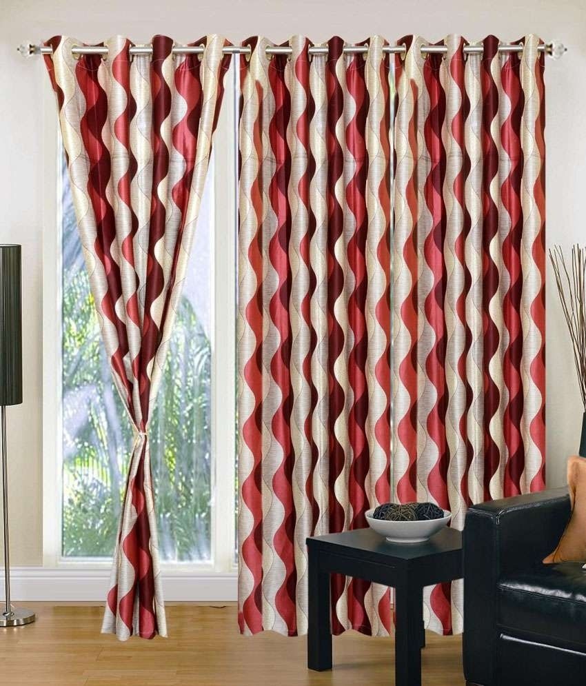 69% OFF on HomeZaara Polyester Multicolor Solid Eyelet Curtain