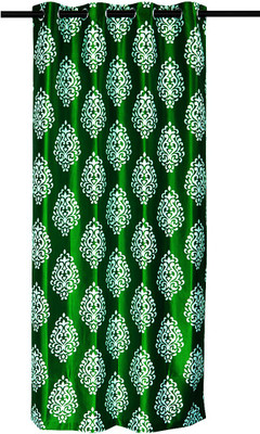 77% OFF on Zikrak Exim Polyester Green Damask Eyelet Curtain