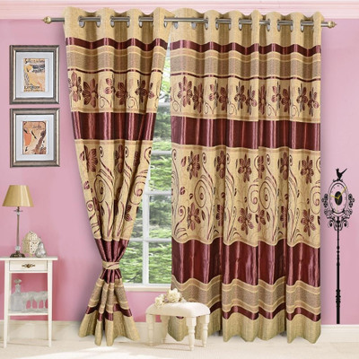 50% OFF on Vorhang Multicolor Floral Eyelet Curtain