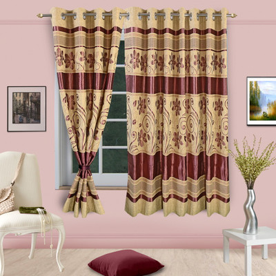 50% OFF on Vorhang Multicolor Floral Eyelet Curtain