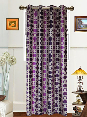 61% OFF on Dekor World Polyester Purple Floral Eyelet Curtain