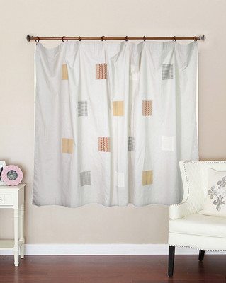 60% OFF on MilanoHome Cotton Beige Embroidered Eyelet Curtain 60% OFF on MilanoHome Cotton Beige Embroidered Eyelet Curtain