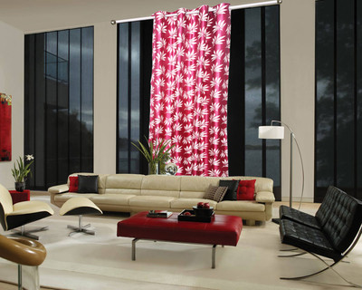 66% OFF on OsianArts Pink Abstract Eyelet Curtain 66% OFF on OsianArts Pink Abstract Eyelet Curtain