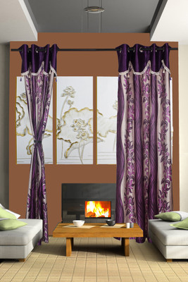 50% OFF on Vrinda Polyester Multicolor Self Design Eyelet Curtain 50% OFF on Vrinda Polyester Multicolor Self Design Eyelet Curtain