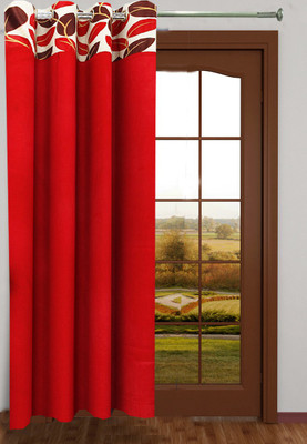 68% OFF on Homefab India Polyester Maroon Floral Eyelet Curtain