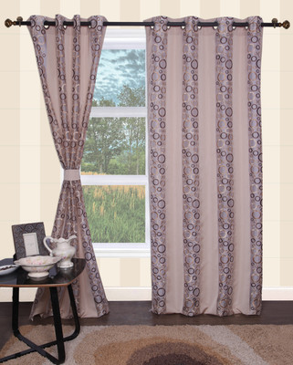 Furniche Polyester Multicolor Floral Eyelet Curtain Furniche Polyester Multicolor Floral Eyelet Curtain