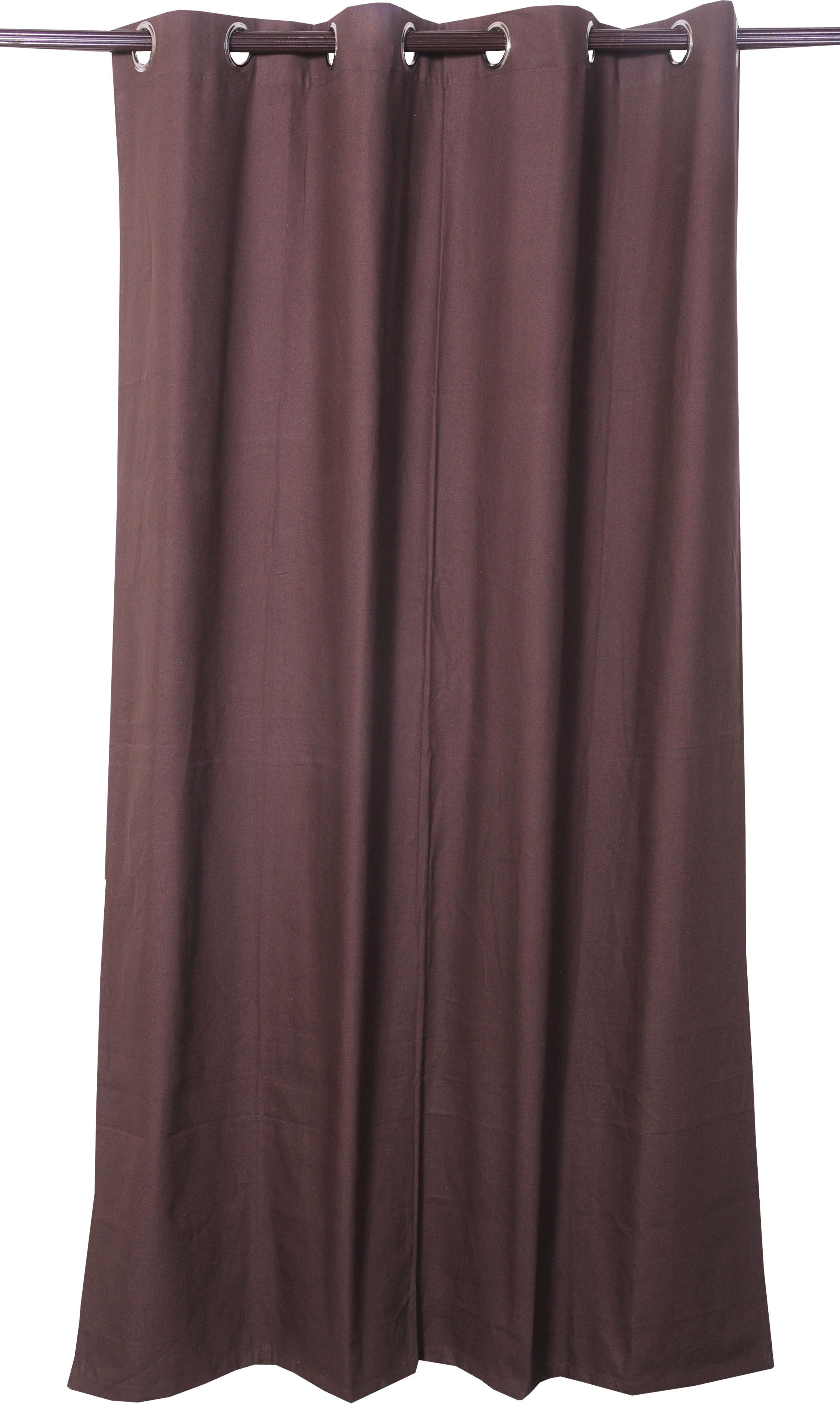 16% OFF on VHome Cotton Brown Solid Eyelet Curtain