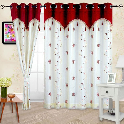 34% OFF on Cortina Polyester Maroon Geometric Eyelet Curtain 34% OFF on Cortina Polyester Maroon Geometric Eyelet Curtain