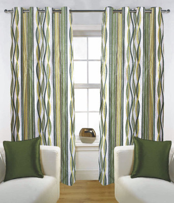 2% OFF on Fabutex Polyester Green Graphic Eyelet Curtain 2% OFF on Fabutex Polyester Green Graphic Eyelet Curtain