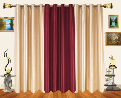 46% OFF on Decor Bazaar Polyester Beige Solid Eyelet Curtain