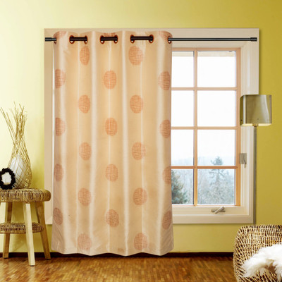 40% OFF on Kings Polycotton Cream Self Design Eyelet Curtain