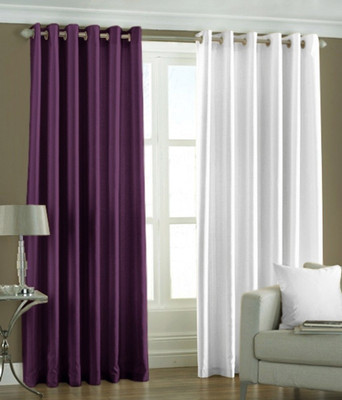 38% OFF on Hargunz Polyester Purple, White Floral Eyelet Curtain 38% OFF on Hargunz Polyester Purple, White Floral Eyelet Curtain