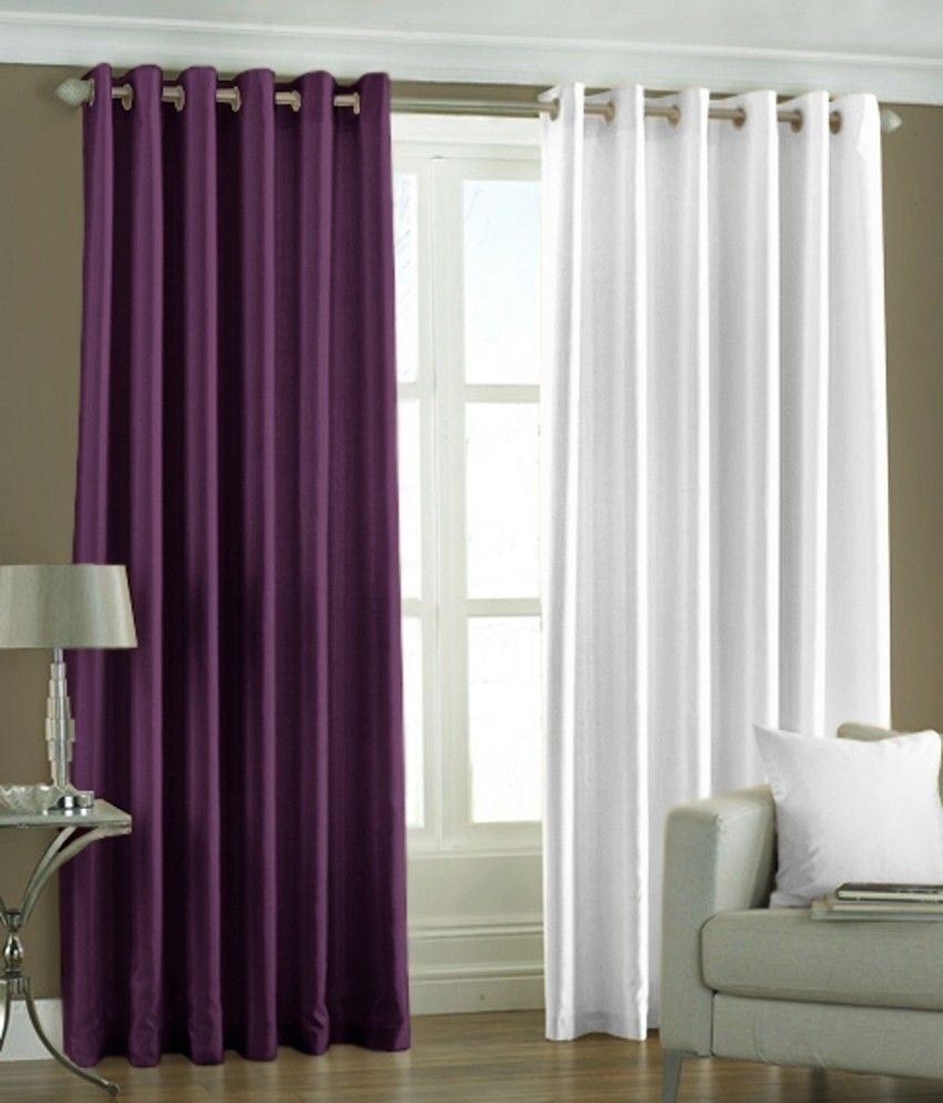 31% OFF on Hargunz Polyester Purple, White Solid Eyelet Curtain 31% OFF on Hargunz Polyester Purple, White Solid Eyelet Curtain