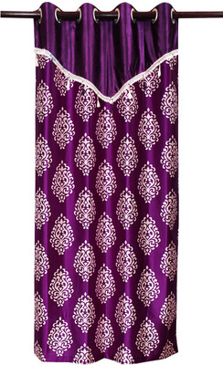 80% OFF on Zikrak Exim Polyester Purple Damask Eyelet Curtain