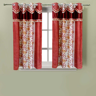 61% OFF on Homefab India Polyester Orange Floral Eyelet Curtain 61% OFF on Homefab India Polyester Orange Floral Eyelet Curtain