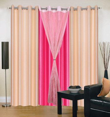 56% OFF on Shopgrab Polyester Beige, Pink Solid Eyelet Curtain 56% OFF on Shopgrab Polyester Beige, Pink Solid Eyelet Curtain