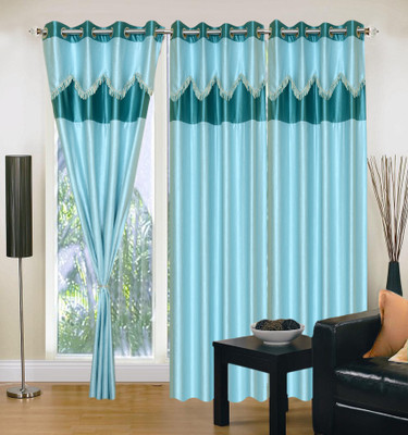 66% OFF on IWS Polyester Multicolor Embroidered Eyelet Curtain
