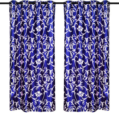 72% OFF on Zikrak Exim Polyester Blue Solid Eyelet Curtain