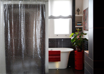 41% OFF on Snuggle Polyester White Striped Eyelet Curtain