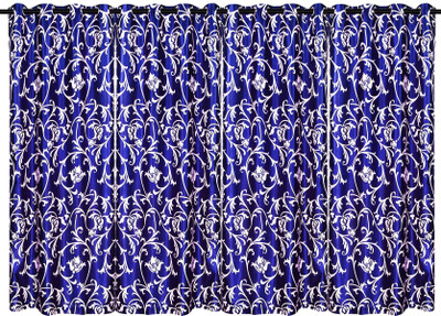 60% OFF on Zikrak Exim Polyester Blue Floral Eyelet Curtain