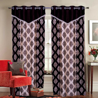 52% OFF on Fresh From Loom Polycotton Brown Self Design Eyelet Curtain