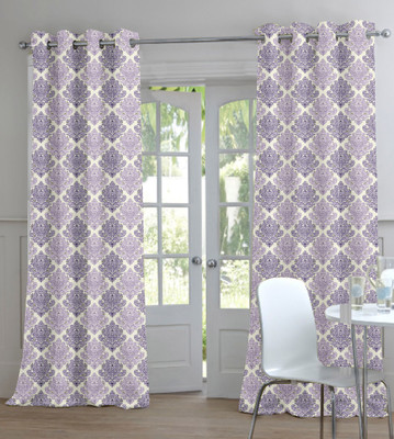 54% OFF on TT Polyester Purple Floral Eyelet Curtain 54% OFF on TT Polyester Purple Floral Eyelet Curtain