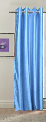55% OFF on Trendy Home Polyester Light blue Solid Eyelet Curtain