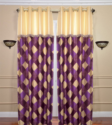 35% OFF on JBG Home Store Polyester Purple Solid Eyelet Curtain