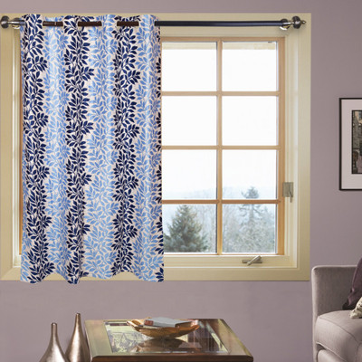 67% OFF on Kings Polycotton Blue Solid Tab Top Curtain