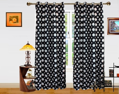 50% OFF on Dekor World Polyester White, Black Ikat Eyelet Curtain 50% OFF on Dekor World Polyester White, Black Ikat Eyelet Curtain