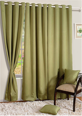 10% OFF on Swayam Silk Green Solid Window Curtain 10% OFF on Swayam Silk Green Solid Window Curtain