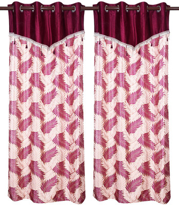 66% OFF on Zikrak Exim Polyester Purple Geometric Eyelet Curtain