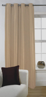 45% OFF on Fabutex Polyester Brown Solid Eyelet Curtain