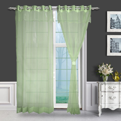 20% OFF on Just Linen Polyester Pista Green Solid Eyelet Curtain