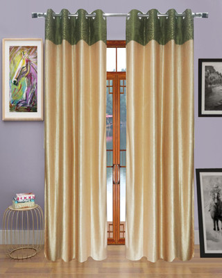 56% OFF on Homefab India Polyester Green Solid Eyelet Curtain