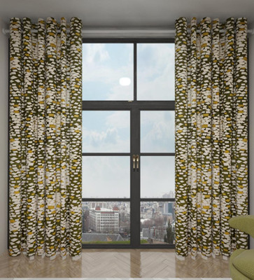 58% OFF on Home Candy Polyester Green Printed Eyelet Curtain