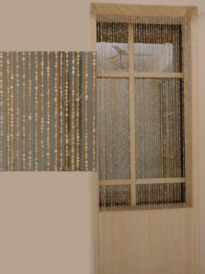 30% OFF on Aadyahome Cotton Beige Self Design Eyelet Curtain