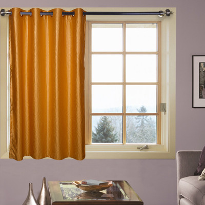 50% OFF on Kings Polyester Gold Abstract Eyelet Curtain