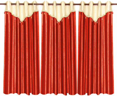 79% OFF on Zikrak Exim Polyester Orange Solid Eyelet Curtain