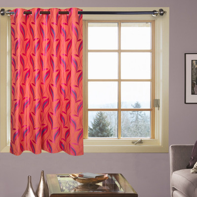 67% OFF on Kings Polycotton Orange Checkered Tab Top Curtain