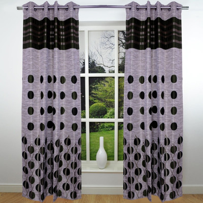 51% OFF on Fresh From Loom Polycotton Green Self Design Eyelet Curtain