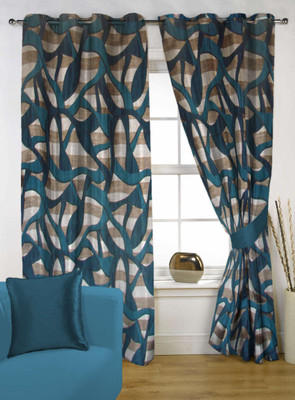 63% OFF on Kings Polycotton Blue Abstract Eyelet Curtain 63% OFF on Kings Polycotton Blue Abstract Eyelet Curtain