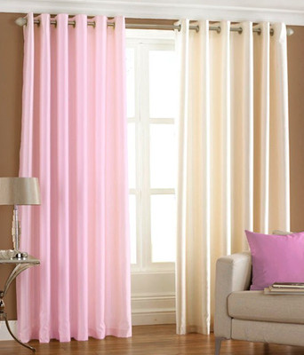 66% OFF on HomeZaara Polyester Pink, Beige Solid Eyelet Curtain 66% OFF on HomeZaara Polyester Pink, Beige Solid Eyelet Curtain