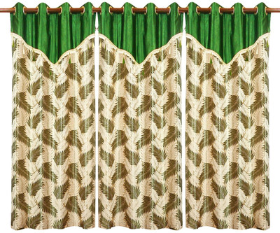 70% OFF on Zikrak Exim Polyester Green Abstract Eyelet Curtain